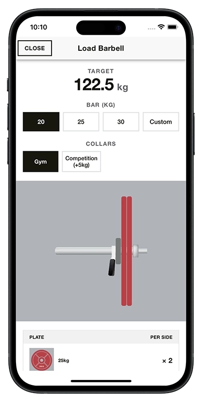 Barbell loading calculator working out plates per side